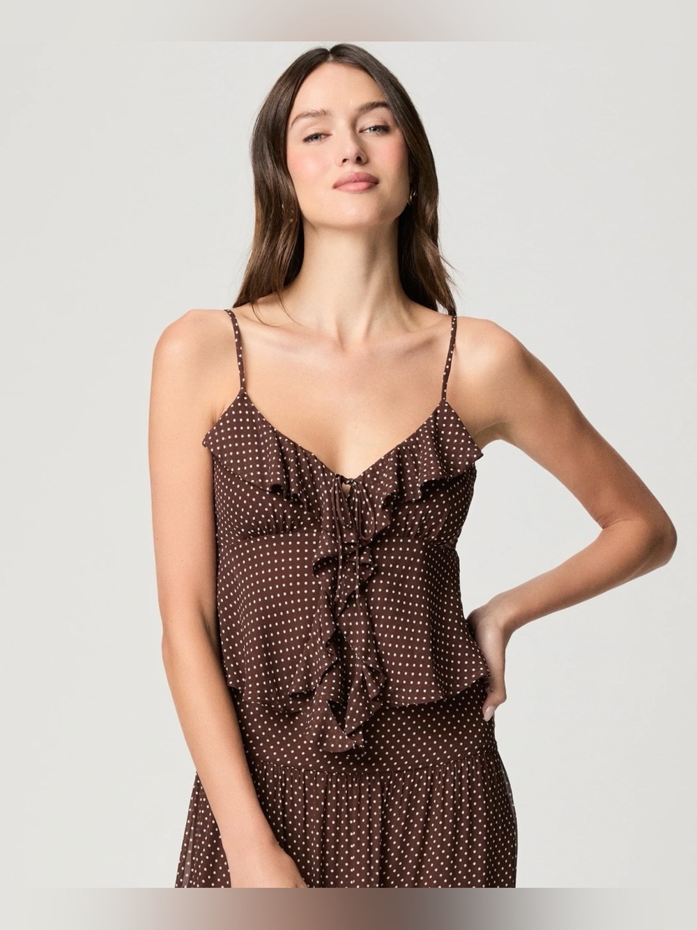 NWT Brown Polka Dot Tank